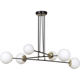 Designerska Lampa wisząca szklane kule Ognis VI 90 czarno-biała Emibig do salonu, jadalni i sypialni.