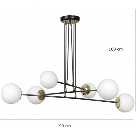 Ognis VI 90 black&amp;white glass balls pendant lamp Emibig
