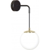 Ognis black&amp;white glass wall lamp with arm Emibig