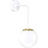 Ognis white&amp;gold glass wall lamp with arm Emibig