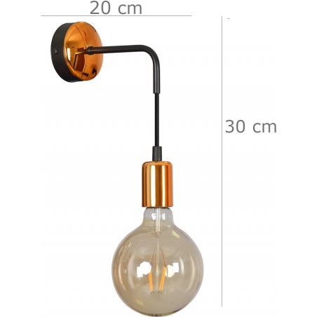 Spark black&amp;copper "bulb" hanging wall lamp Emibig
