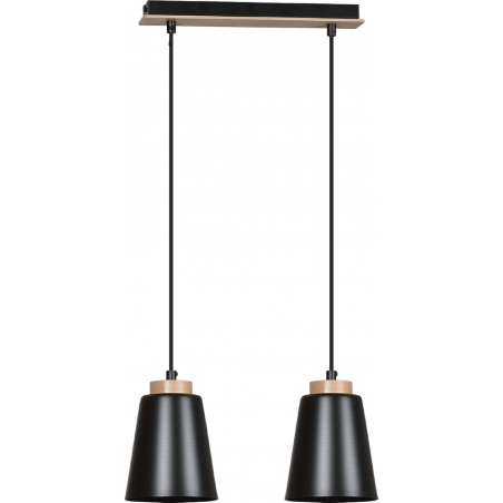 Stylowa Lampa wisząca podwójna skandynawska Bolero 40 czarna Emibig do kuchni,  salonu i nad stół.