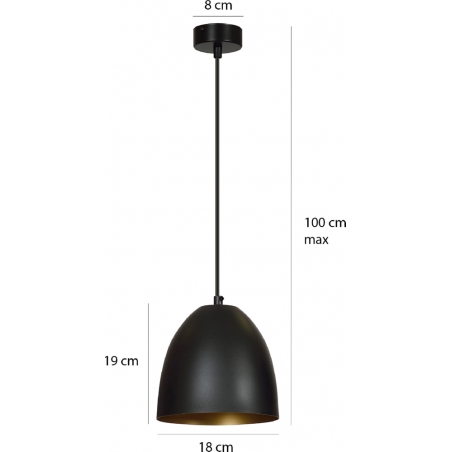 Skandynawska Lampa wisząca Lenox 20 czarno-biała Emibig do salonu i nad stół.