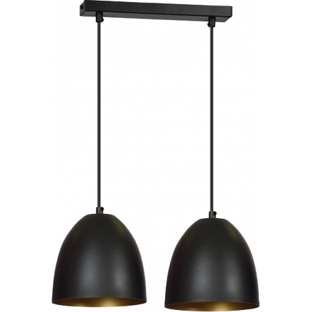 Skandynawska Lampa wisząca podwójna Lenox II 45 czarno-złota Emibig do salonu i nad stół.