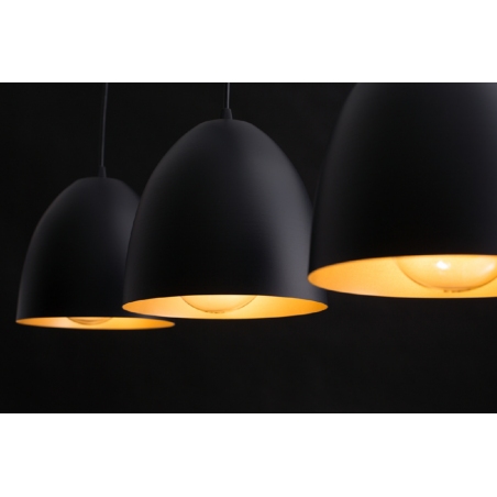 Lenox III 70 black&amp;gold pendant lamp with 3 lights Emibig