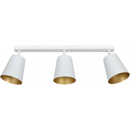 Prism 80 white&amp;gold ceiling spotlight with 3 lights Emibig