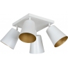 Prism 55 white&amp;gold square ceiling spotlight with 4 lights Emibig