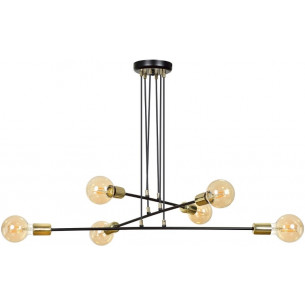 Vesio VI 84 black&amp;gold loft pendant lamp Emibig