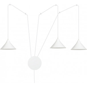 Abramo III white triple pendant lamp with adjustable arms Emibig