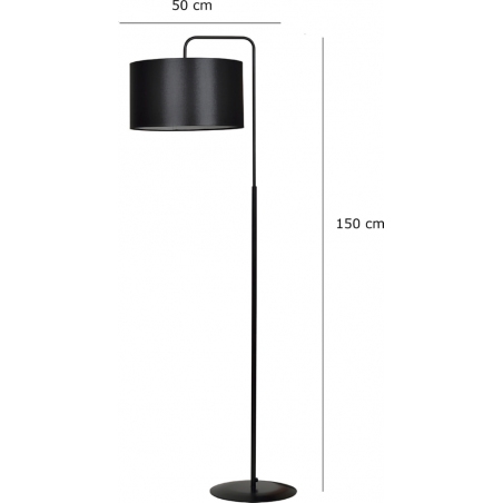 Skandynawska Lampa podłogowa z abażurem Trapo 50 czarna Emibig do salonu i sypialni.