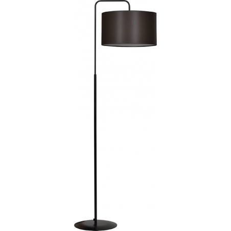 Skandynawska Lampa podłogowa z abażurem Trapo 50 czarno-brązowa Emibig do salonu i sypialni.
