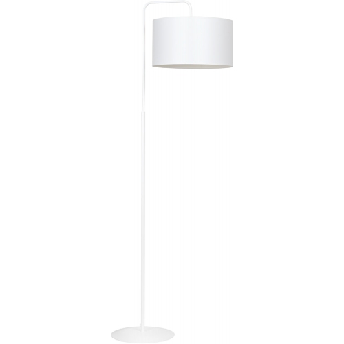 Skandynawska Lampa podłogowa z abażurem Trapo 50 biała Emibig do salonu i sypialni.