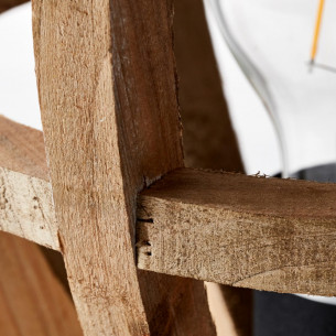 Industrialna Lampa drewniana stołowa Matrix Postarzane drewno/Czarny korund Brilliant do salonu i sypialni. 2