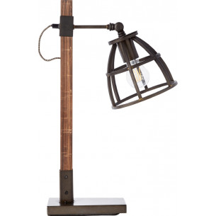 Matrix black steel&amp;wood industrial desk lamp Brilliant