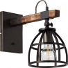 Matrix black steel&amp;wood industrial wall lamp with arm Brilliant