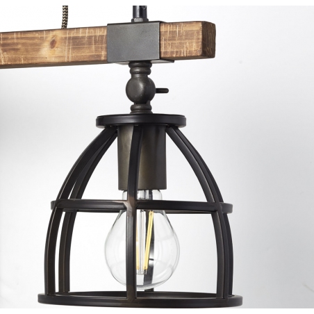 Matrix black steel&amp;wood industrial wall lamp with arm Brilliant