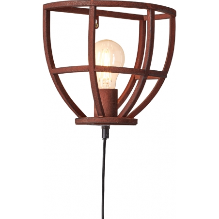 Matrix rust wire industrial wall lamp with switch Brilliant