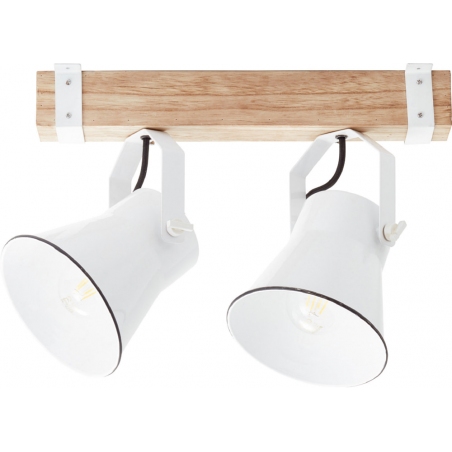 Plow white&amp;light wood scandinavian ceiling spotlight with 2 lights Brilliant