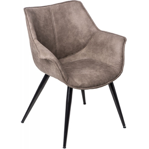 Lord brown suede chair with armrests Intesi