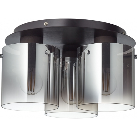 Beth 35 black&amp;smoke glass triple ceiling lamp Brilliant