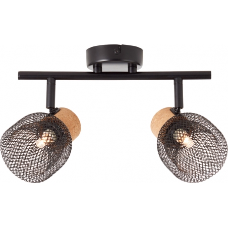 Flaka 36 black matt&amp;cork mesh ceiling spotlight with 2 lights Brilliant