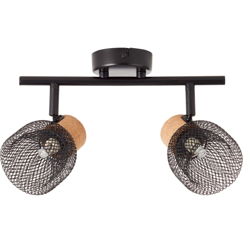 Flaka 36 black matt&amp;cork mesh ceiling spotlight with 2 lights Brilliant