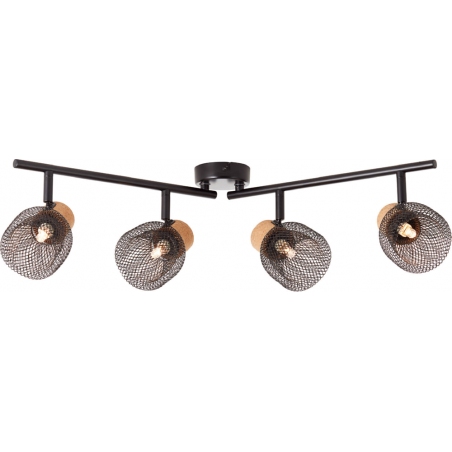 Flaka 76 black matt&amp;cork adjustable mesh ceiling spotlight with 4 lights Brilliant