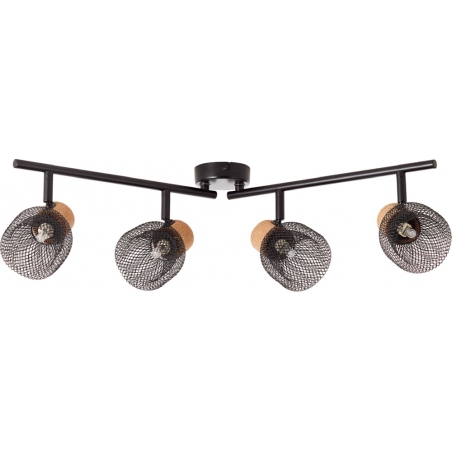 Flaka 76 black matt&amp;cork adjustable mesh ceiling spotlight with 4 lights Brilliant