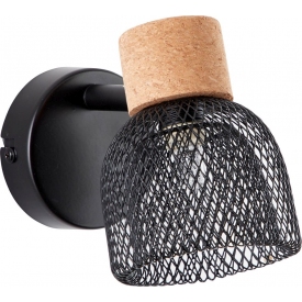 Flaka black matt&amp;cork industrial mesh wall lamp Brilliant