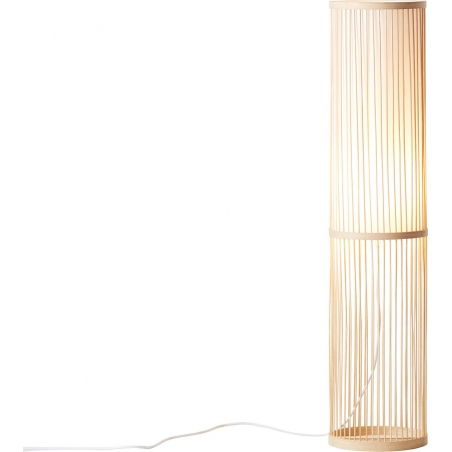 Skandynawska Lampa podłogowa bambusowa boho Nori 20 Naturalny/Biały Brilliant do salonu i sypialni.