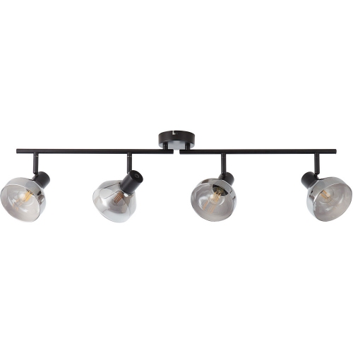 Reflekt black matt&amp;smoke glass glass adjustable ceiling spotlight Brilliant