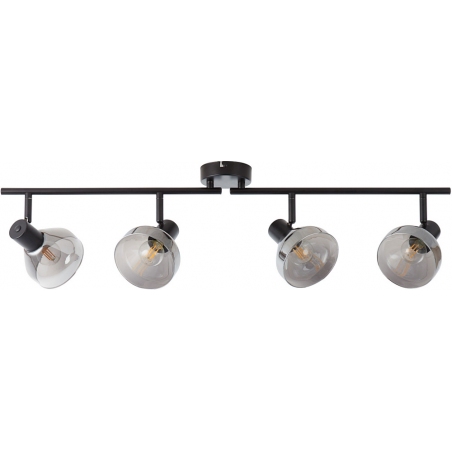 Reflekt black matt&amp;smoke glass glass adjustable ceiling spotlight Brilliant
