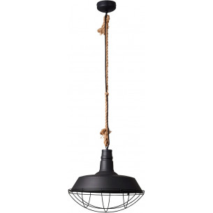 Lampa wisząca industrialna Rope 47 Czarna Brilliant do salonu i jadalni i kuchni.