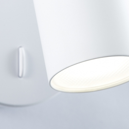 Soeren LED white matt wall lamp with switch Brilliant