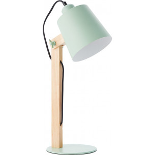 Lampa biurkowa drewniana skandynawska Swivel Zielona Brilliant do salonu i sypialni.