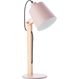 Swivel pink scandinavian wooden desk lamp Brilliant
