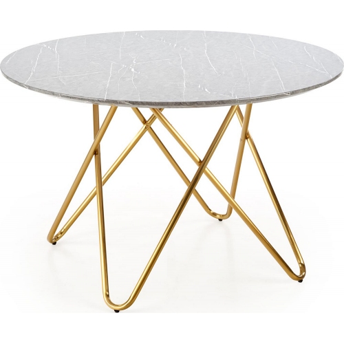 Stylowy Stół okrągły Bonello 120 Marmur/Złoty Halmar do kuchni, jadalni i salonu.