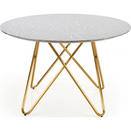 Bonello 120 marble&amp;gold round glamour dining table with gold legs Halmar