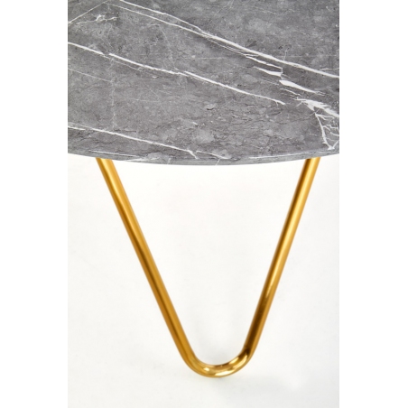 Bonello 120 marble&amp;gold round glamour dining table with gold legs Halmar