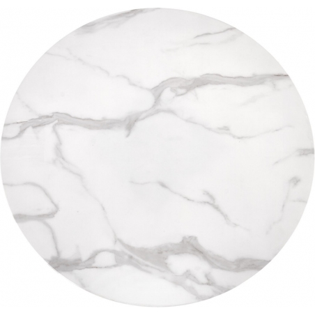 Ambrosio 90 marble&amp;black glass round one leg dining table Halmar