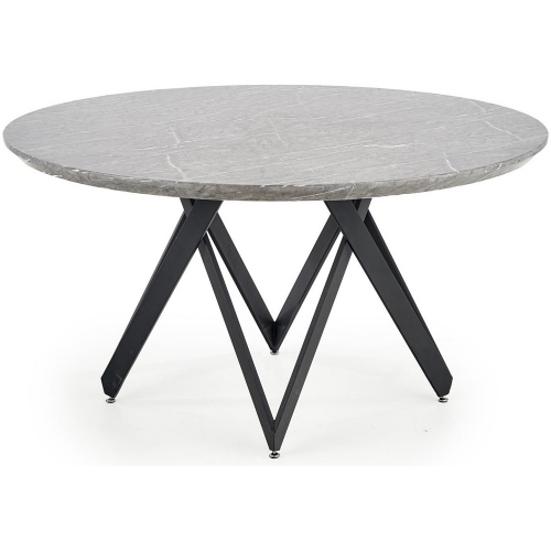 Gustimo 140 marble&amp;black round dining table Halmar