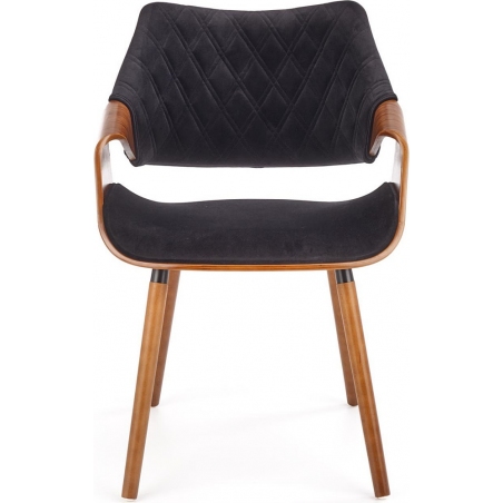 K396 walnut&amp;black velvet chair with armrests Halmar