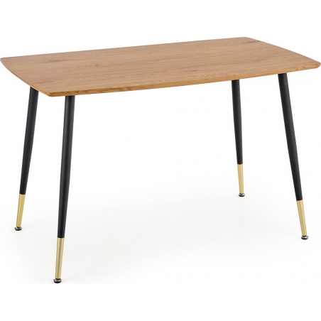 Tripolis 120x70 gold oak&amp;black rectangular dining table Halmar