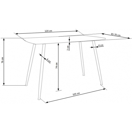 Stylowy Stół prostokątny industrialny Tripolis 120x70 Dąb złoty/Czarny Halmar do kuchni, jadalni i salonu.