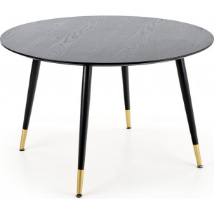 Embos 120 black round dining table Halmar