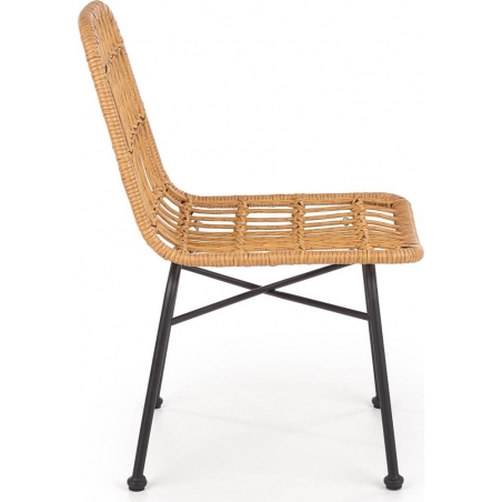 K401 boho rattan chair with black legs Halmar