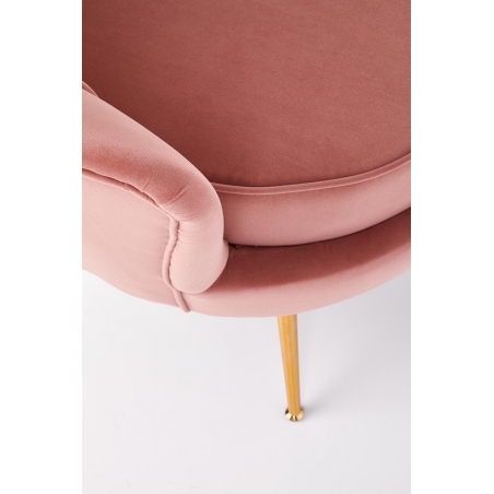 Amorinito pink velvet shell armchair with gold legs Halmar