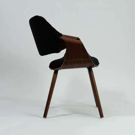 K396 walnut&amp;black velvet chair with armrests Halmar