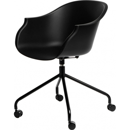 Roundy black swivel chair with wheels Intesi