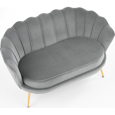 Amorinito Velvet 133 grey shell sofa with gold legs Halmar